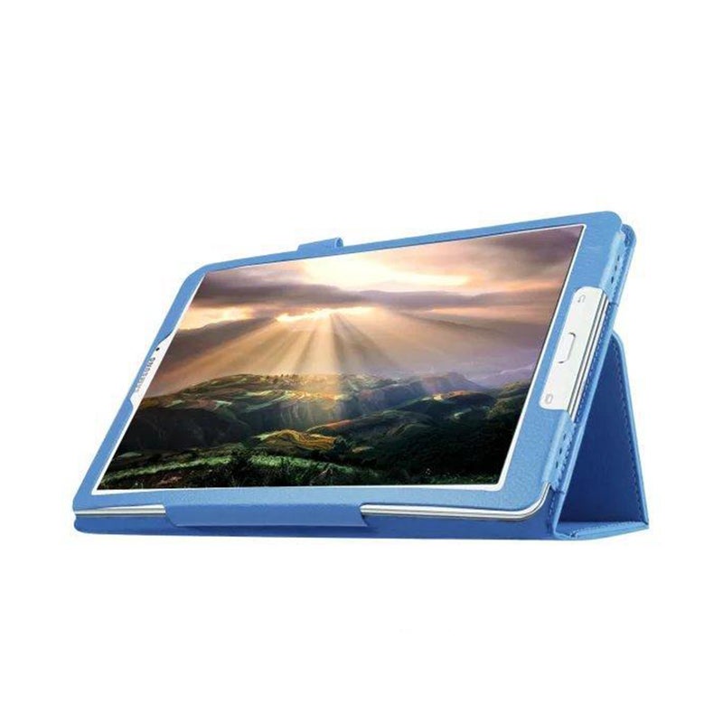 📱 غطاء جلد PU نحيف مع قاعدة لهاتف سامسونج جالكسي E T560 T561 بشاشة 9 6 بوصة لون أزرق سماوي - Image 4