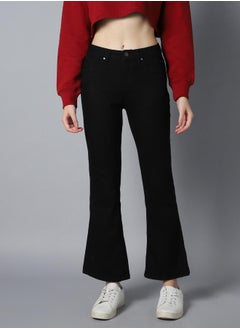 HIGH STAR Women Black Bootcut High-Rise Clean Look Stretchable Jeans  - Image 1