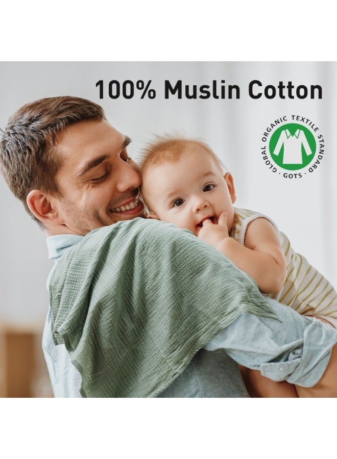 5 Pack Muslin Swaddle Blankets for Baby Girls Boys, Receiving Blanket Large 23.5 x 23.5 inches, Soft Breathable Muslin Baby Blanket for Unisex Newborn - Image 3