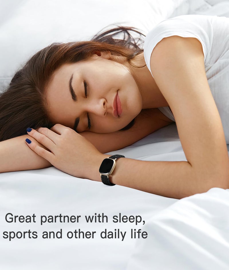 Adorve Compatible with Fitbit Versa 3/Fitbit Versa 4 /Fitbit Sense/Sense 2 Bands for Women Men, Adjustable Stretchy Solo Loop Elastic Nylon Sport Strap for SmartWatch Replacement - Image 5