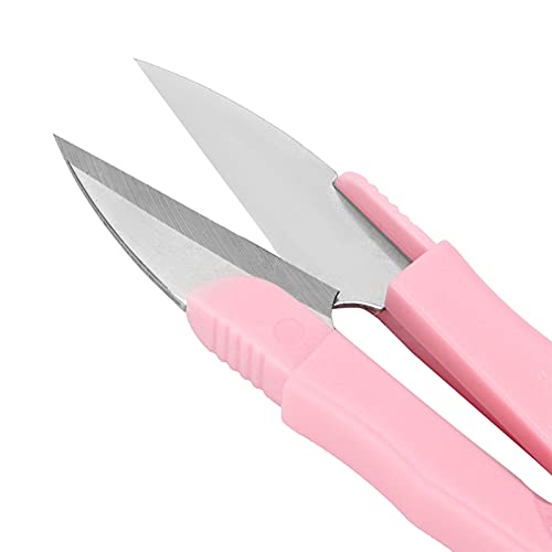 FASJ Pink Ambidextrous Thread Snips, U-Shaped Stainless Steel Scissors for Sewing, Embroidery, Handicrafts (1 Count, 31 grams, Blister Card) - Image 4