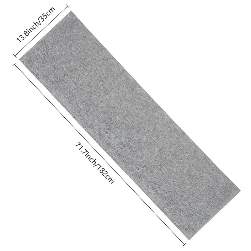 Fowecelt Gray Burlap Table Runner Natural Imitated Linen 14 x 72 Inch for Party Wedding Baby Shower Decorations Dining Farmhouse Outdoor Picnics Table, Handwoven Table Runners - Image 3