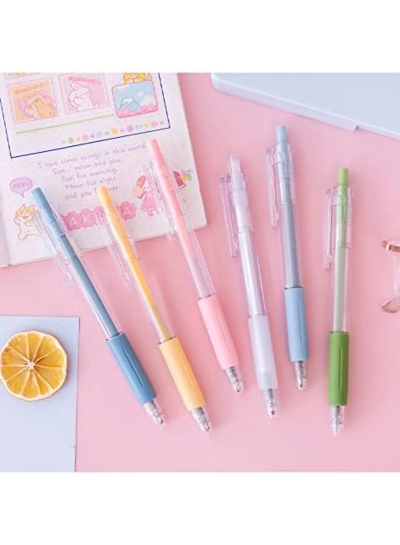 SYOSI 6 Pcs Ballpoint Pens Gel Ink Pen Black 0.5mm Gifts Cute Kawaii School Supplies Set for Kid Teen Girls Students - Image 1