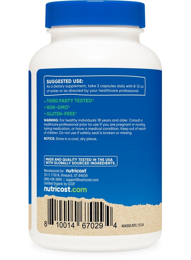Nutricost كبسولات فطر الريشي من نوتريكوست 1500 ملغ، 60 حصة - معتمدة من CCOF مصنوعة من فطر الريشي العضوي، نباتية، خالية من الغلوتين، 750 ملغ لكل كبسولة، 120 كبسولة - Image 4