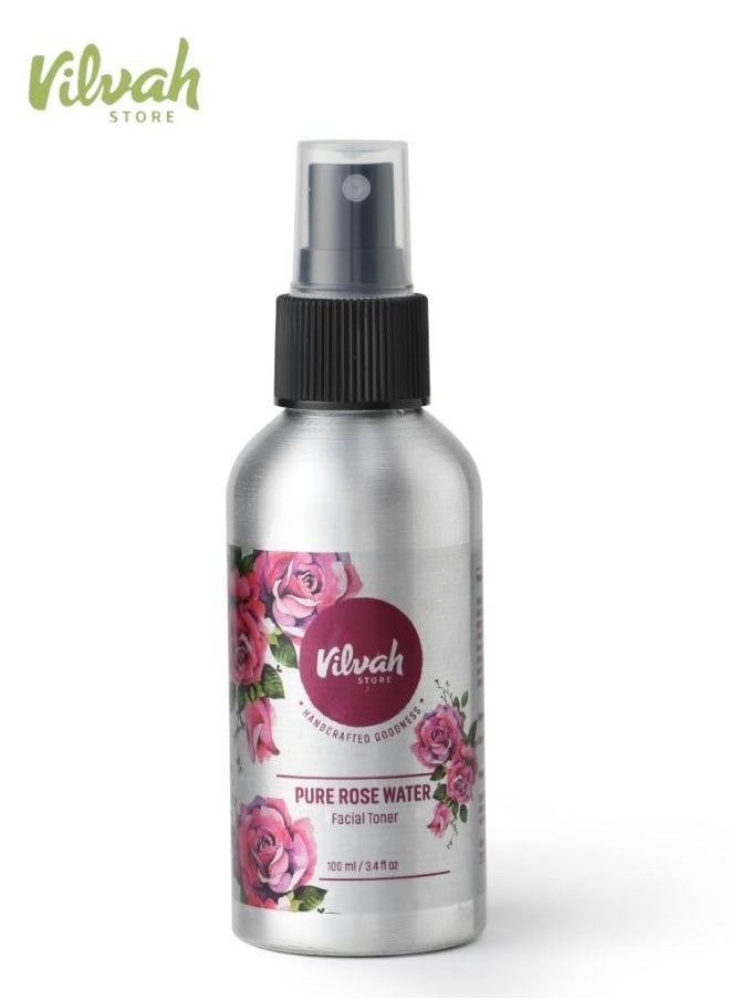 vilvah STORE Rosewater Face Toner For Oily Skin | Refines Pores, Balances skin pH, controls access oil, treats irritated skin -100 ml 