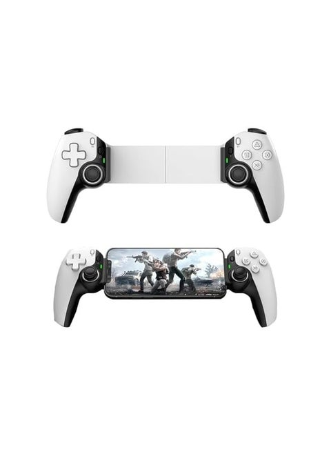 Mobile Gaming Controller, D9 Mobile Phone Stretching Game Controllers Wireless BT Game Competitive Stretch Handle, (White)