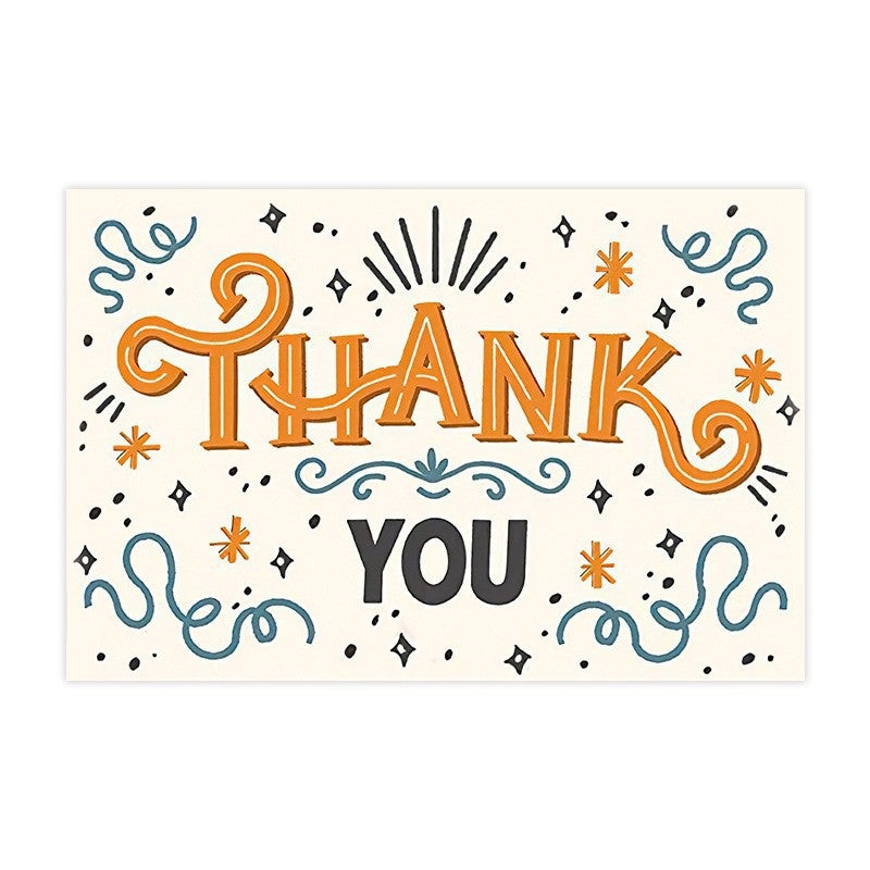 50 Sheets/Pack Vintage Painted Thank You Card Handwritten Blank Blessing Gift Card Postcard Gift Decoration Greeting Card - Image 1