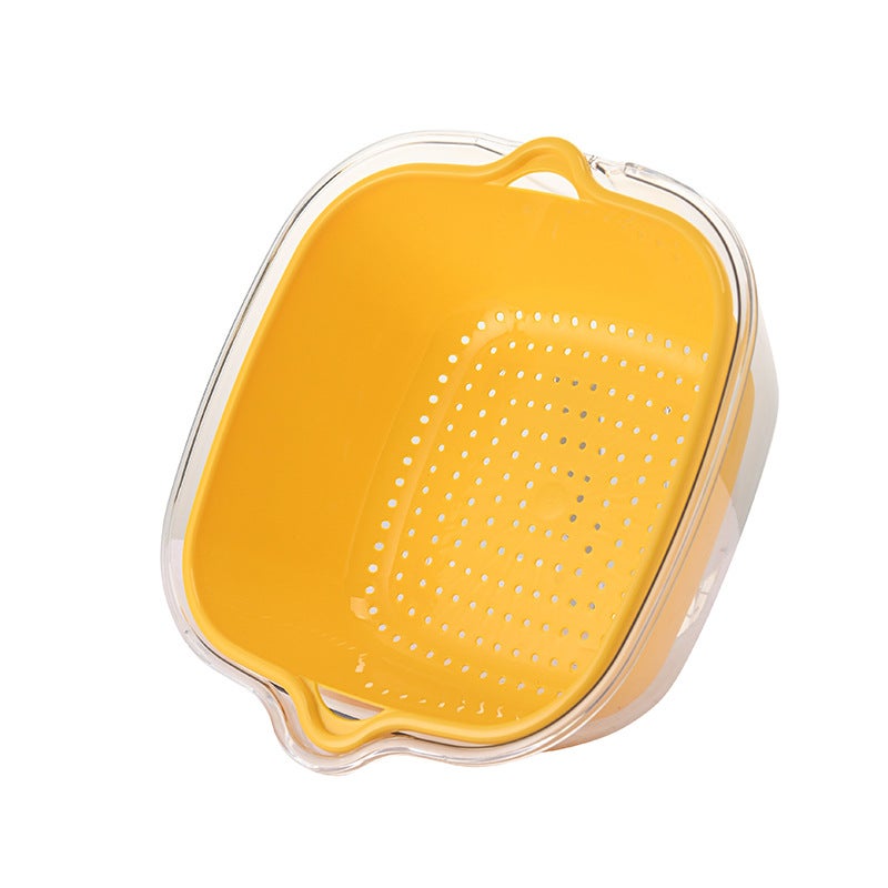 Double-Layer Vegetable Washing Basket – Multifunctional Draining Fruit Filter Basin - Image 1