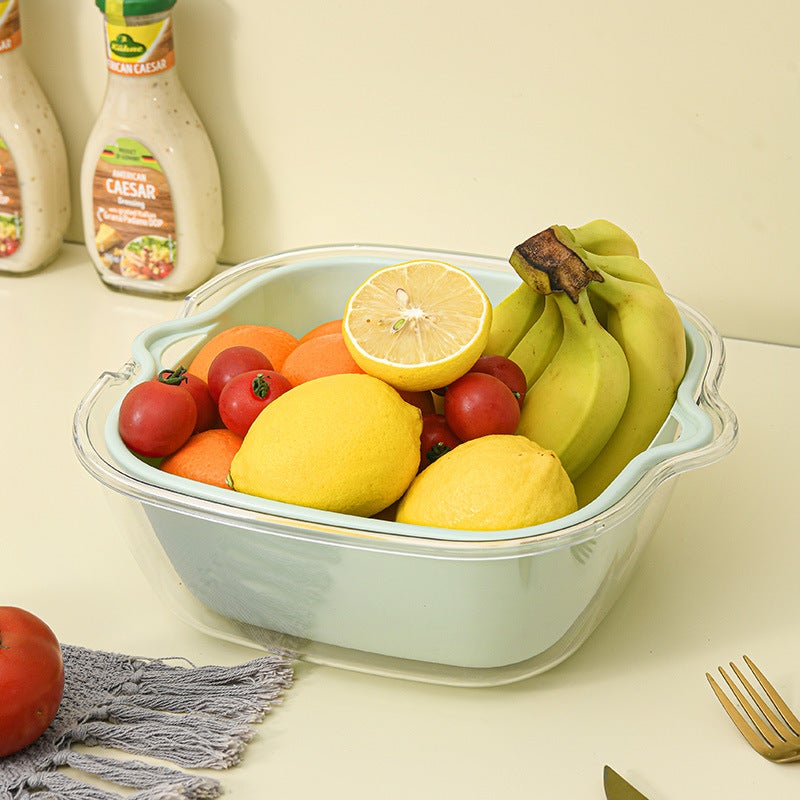 Double-Layer Vegetable Washing Basket – Multifunctional Draining Fruit Filter Basin - Image 3