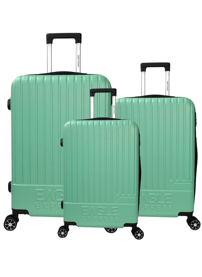 Eagle Express FUSION ABS HARD TROLLEY 20,24,28 inch 3 Piece Set LIGHT GREEN  - Image 1