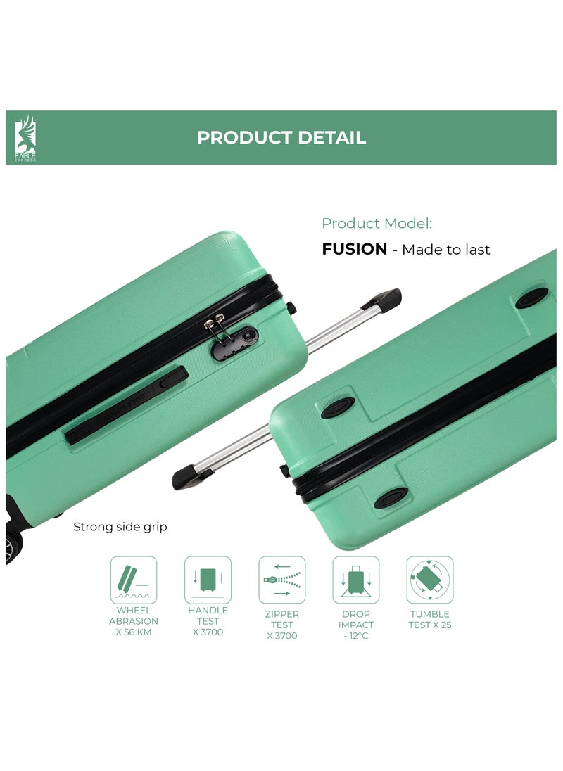 Eagle Express FUSION ABS HARD TROLLEY 20,24,28 inch 3 Piece Set LIGHT GREEN  - Image 4