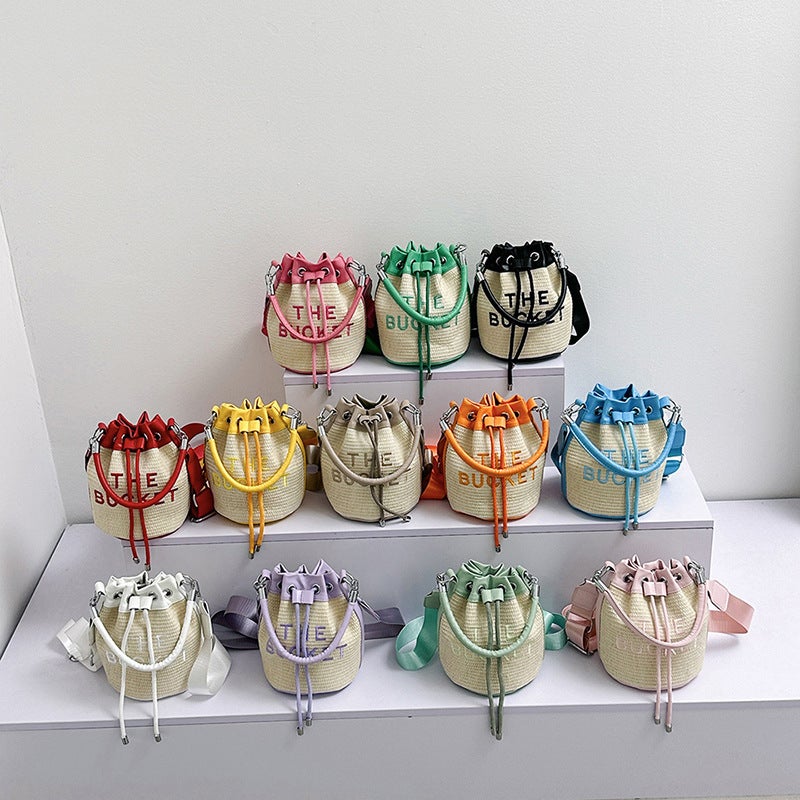 Summer Straw Bag Letter Fashion Bucket Bag Casual Commuting Shoulder Crossbody Bag For Women - Image 2