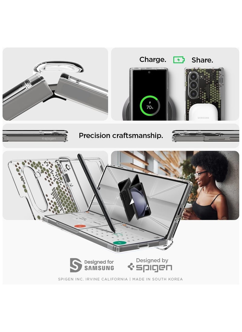 Spigen - Ultra Hybrid Pro Samsung Galaxy Z Fold 6 Case Cover (2024) with [Hinge Protection] - Digital Camo - Image 1