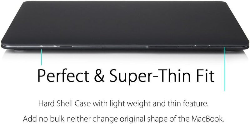 UESWILL Compatible with MacBook (Retina, 12-inch, 2015/2016/2017) Model: A1534, Smooth Soft Touch Matte Hard Shell Case Cover + Microfibre Cleaning Cloth, Black - Image 5