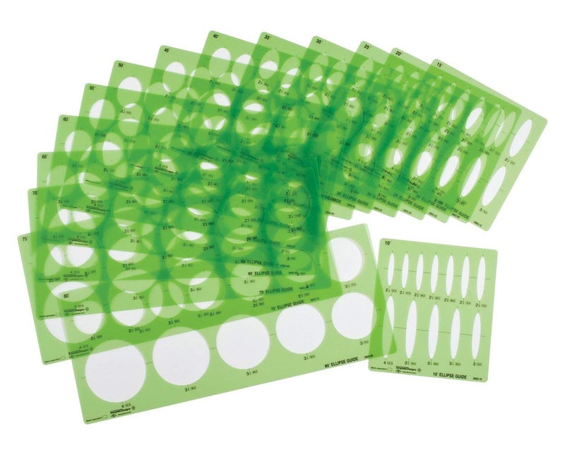 ALVIN, 731613, Large Series Ellipse Templates - Set of 15 - Image 3
