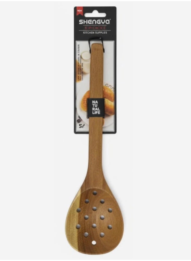شنغيا ملعقة شينغيا الخشبية لتصفية السوائل والقلي (30 سم) - Image 1