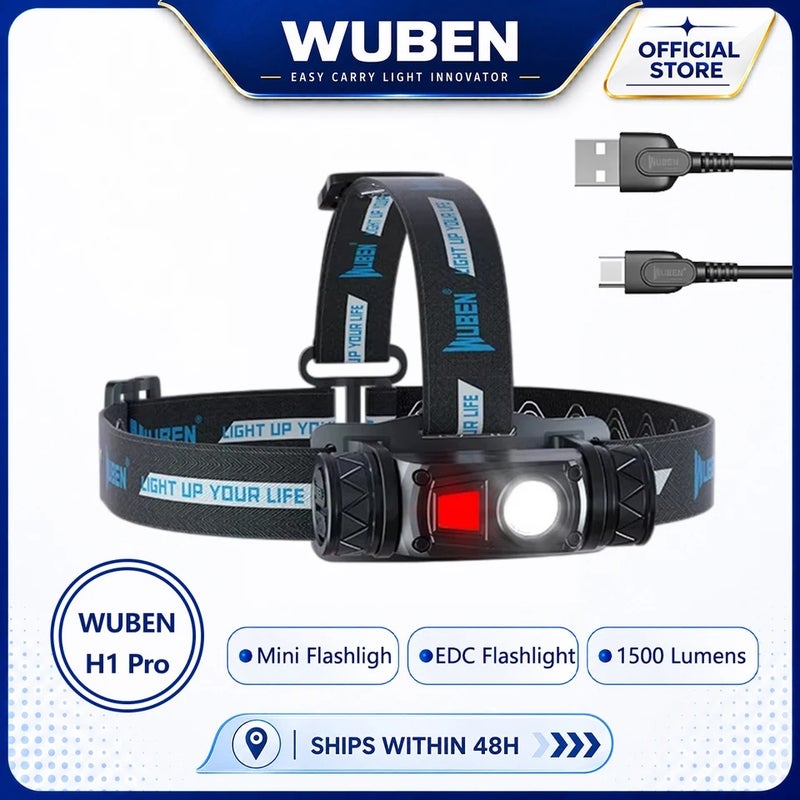 وبين مصباح يدوي Wuben H1 PRO Rechargeable Headlight 1200 High Lumen Ultra Bright 11 Modes Waterproof Lamp For Fishing Camping Hunting Running - Image 1