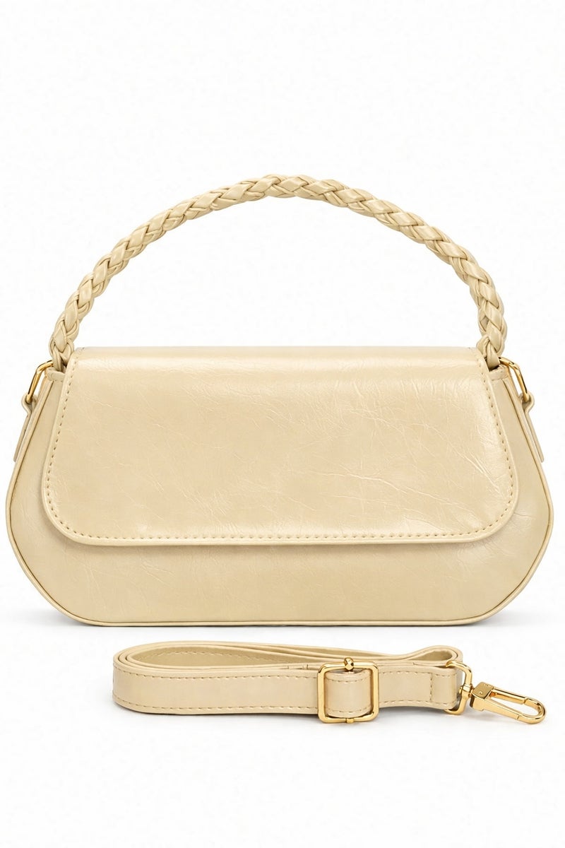 KANAZ Shoulder Bag with Braided Handle & Detachable Strap. - Image 1