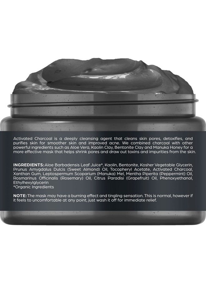 Brooklyn Botany - Charcoal Facial Mask 6 Oz Deep Pore Cleanser Clay Mask With Bentonite And Kaolin Clay Purifying And Hydrating Facial Cleanser And Acne Face Mask For Normal And Oily Skin - Image 1