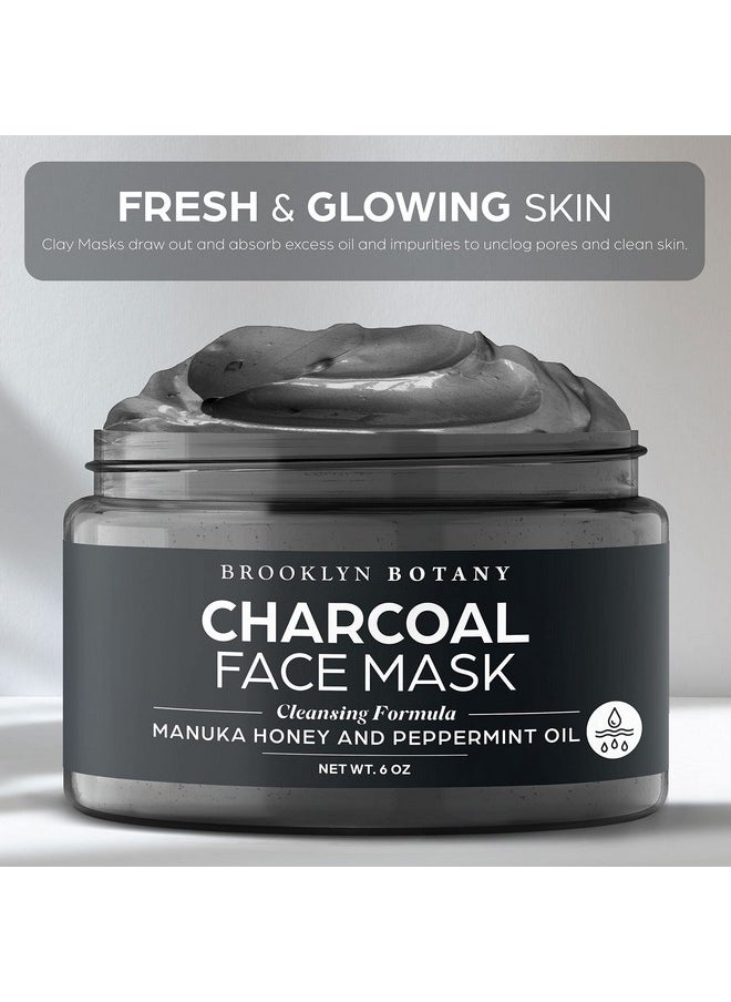 Brooklyn Botany - Charcoal Facial Mask 6 Oz Deep Pore Cleanser Clay Mask With Bentonite And Kaolin Clay Purifying And Hydrating Facial Cleanser And Acne Face Mask For Normal And Oily Skin - Image 1
