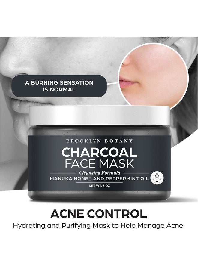 Brooklyn Botany - Charcoal Facial Mask 6 Oz Deep Pore Cleanser Clay Mask With Bentonite And Kaolin Clay Purifying And Hydrating Facial Cleanser And Acne Face Mask For Normal And Oily Skin - Image 1