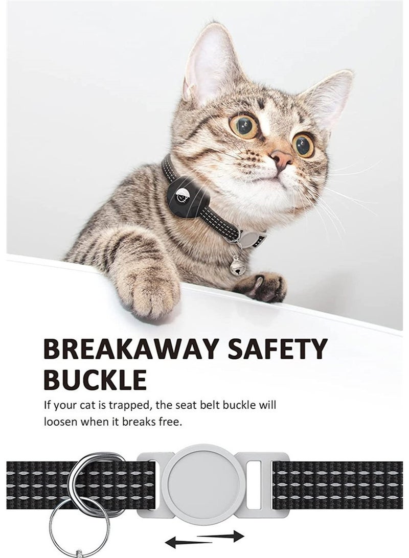 ZONIX Airtag Cat Collar Breakaway with Waterproof Holder, Reflective u0026 Luminous Safety Collar with Bell, Adjustable for Cats and Small Dogs - Image 3