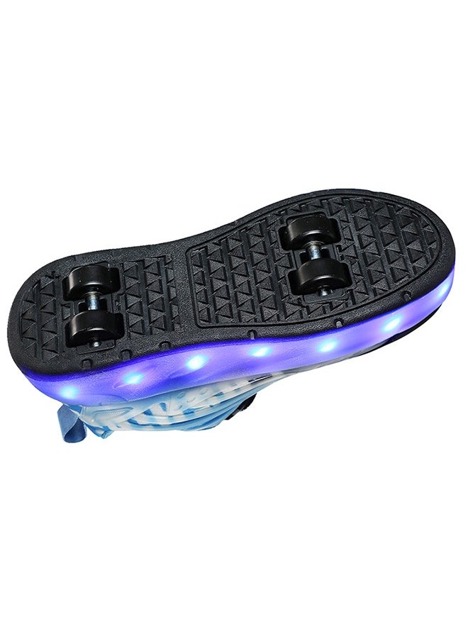 Joshberg Rechargeable Roller Skates shoes,Skates Shoes,Shiny Sneaker Skate Shoes With Lighting sole and Wheels(Blue)  - Image 2