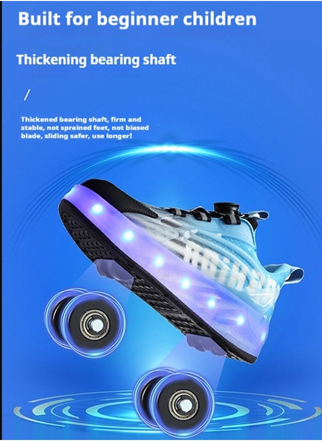Joshberg Rechargeable Roller Skates shoes,Skates Shoes,Shiny Sneaker Skate Shoes With Lighting sole and Wheels(Blue)  - Image 4