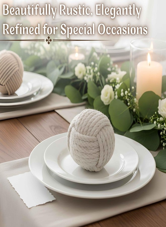 Brainmart 8 Pcs Jute Rope Decorative Balls, Natural Cotton Knot Orbs for Bowl Filler, Rustic Coastal Farmhouse Decor, Wedding Centerpiece & Living Room Decoration (Dia - 3Inch) - Image 5