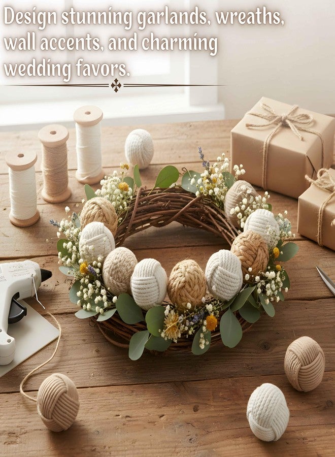 Brainmart 8 Pcs Jute Rope Decorative Balls, Natural Cotton Knot Orbs for Bowl Filler, Rustic Coastal Farmhouse Decor, Wedding Centerpiece & Living Room Decoration (Dia - 3Inch) - Image 4