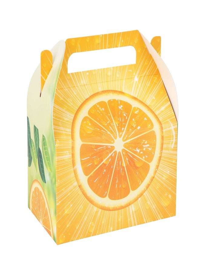 Hammont Orange Party Favor Treat Boxes - 10 Pack - Easy Assemble Orange Themed Gable Boxes, Cookie Box for Gift Giving, Baby Shower Party Favors, Birthday & Holiday Party Décor - 6.25x3.75x3.5 Inches - Image 1