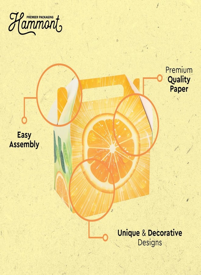 Hammont Orange Party Favor Treat Boxes - 10 Pack - Easy Assemble Orange Themed Gable Boxes, Cookie Box for Gift Giving, Baby Shower Party Favors, Birthday & Holiday Party Décor - 6.25x3.75x3.5 Inches - Image 4