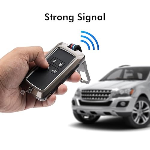 SHOPOFLUX Metal Key Cover Compatible with Renault Triber | Kiger | Duster | Gravite 4 Button Smart Key (Black) - Image 3