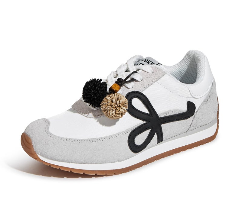 LUCKY STEP Women's Fashion Sneakers Trendy Stylish Low Top Classic Retro Casual Ladies Comfortable Running Walking Shoes(Grey/Black,8 B(M) US) - Image 1
