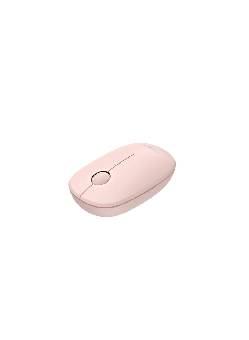 PHILIPS Wireless Mouse,2.4GHz Quiet Mouse with USB Receiver,Ergonomic Optical Computer Mice,1600 DPI,Portable and Durable Computer Mouse with 12-Months Battery Life for PC/Mac/Laptop –Pink Pink - Image 4