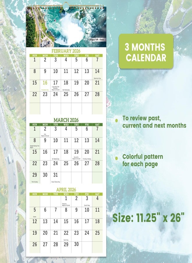 Lemome 2025 Calendar - 3 Month Calendar Vertical Display, 2025 Wall Calendar from Jan. 2025 - Dec. 2025, 11" x 26"(when opened), Large Monthly Calendar - Image 4