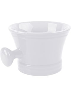 Linkidea Linkidea Ceramic Shaving Mug with Knob Handle Deep Size Wet Shaving Cup Razor Shave Soap and Cream Bowl for Men White 