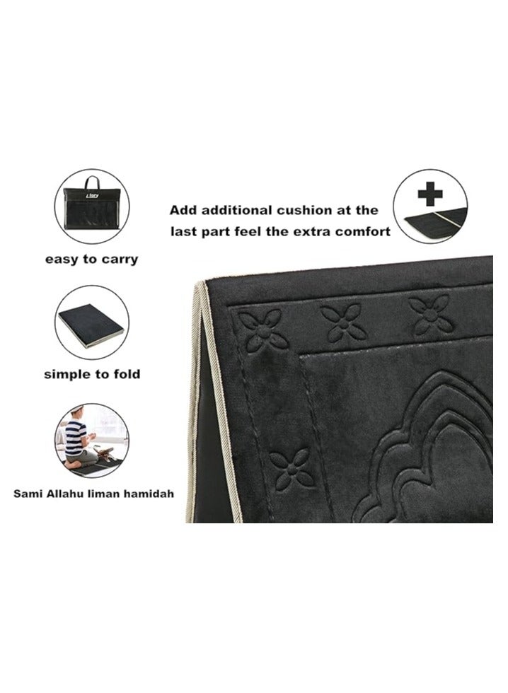 Premium Soft Sajadah with Back Support - Padded Prayer Rug for Ultimate Comfort - Portable Travel Mat with Carrying Pocket - Plush & Foam Praying Carpet - Thick and Luxurious Muslim Prayer Mat  - Image 4