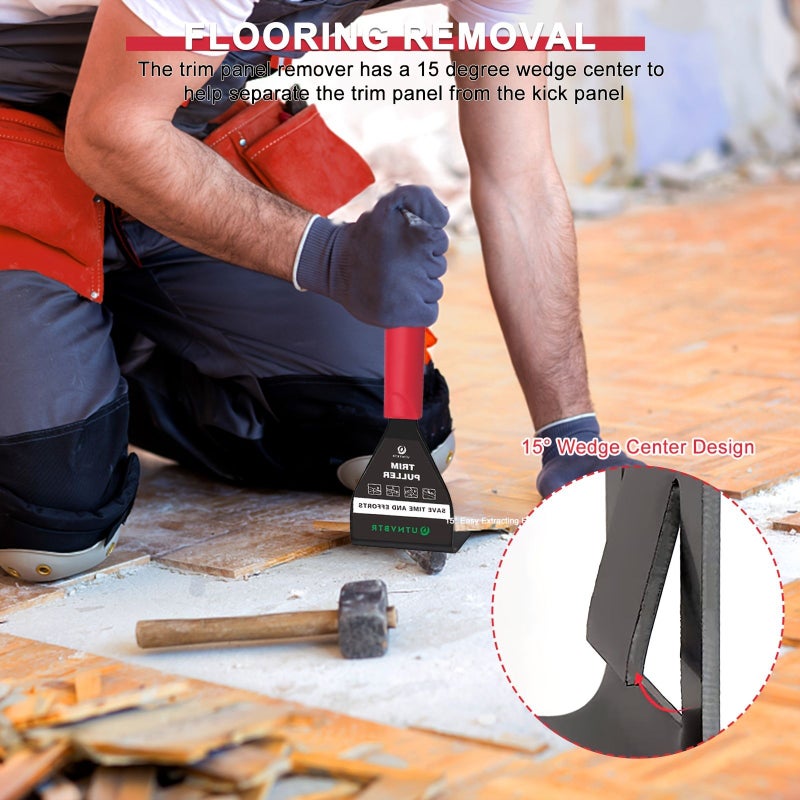 Heavy Duty Trim Puller Tool With Pry Bar For Baseboard Molding Flooring - Image 4
