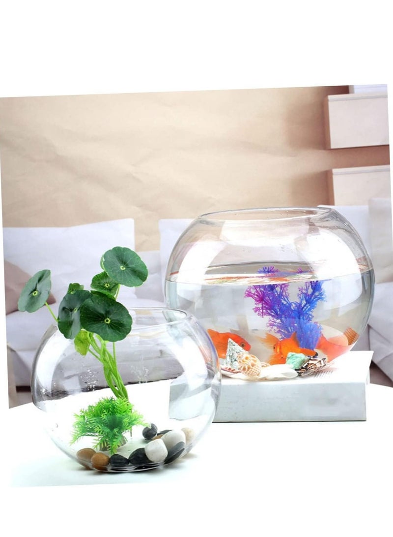 Round glass bowl aquarium fish tank small glass vase large round fish bowl fish tank (Diameter 20 cm) - Image 2