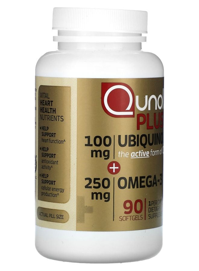 Qunol Plus Ubiquinol + Omega-3 100 mg + 250 mg 90 Softgels - Image 2
