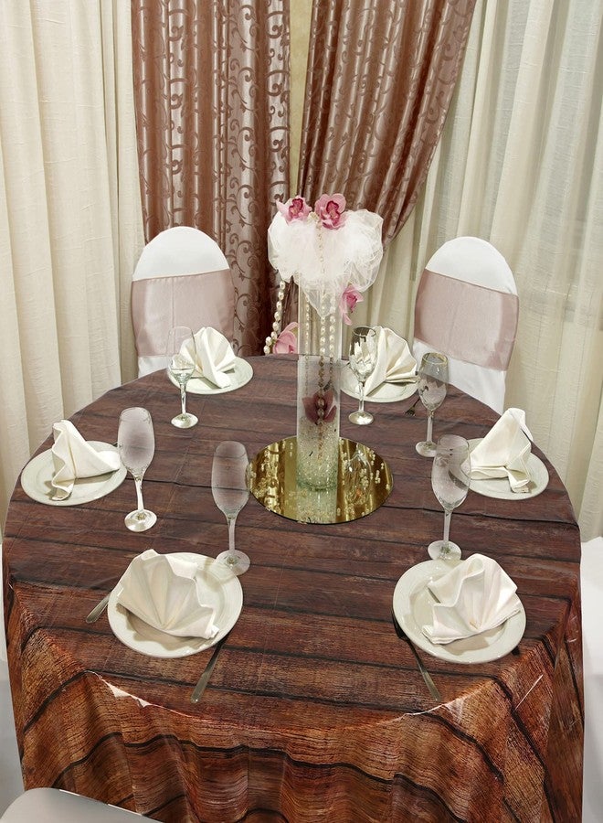 Remagr 3 Pcs Wood Grain Tablecloth 84 Inch Western Themed Party Decorations Wood Tablecloth Waterproof Polyester Table Cloth Disposable Table Cover for Birthday Cowboy Party Buffet Picnic Decor - Image 4