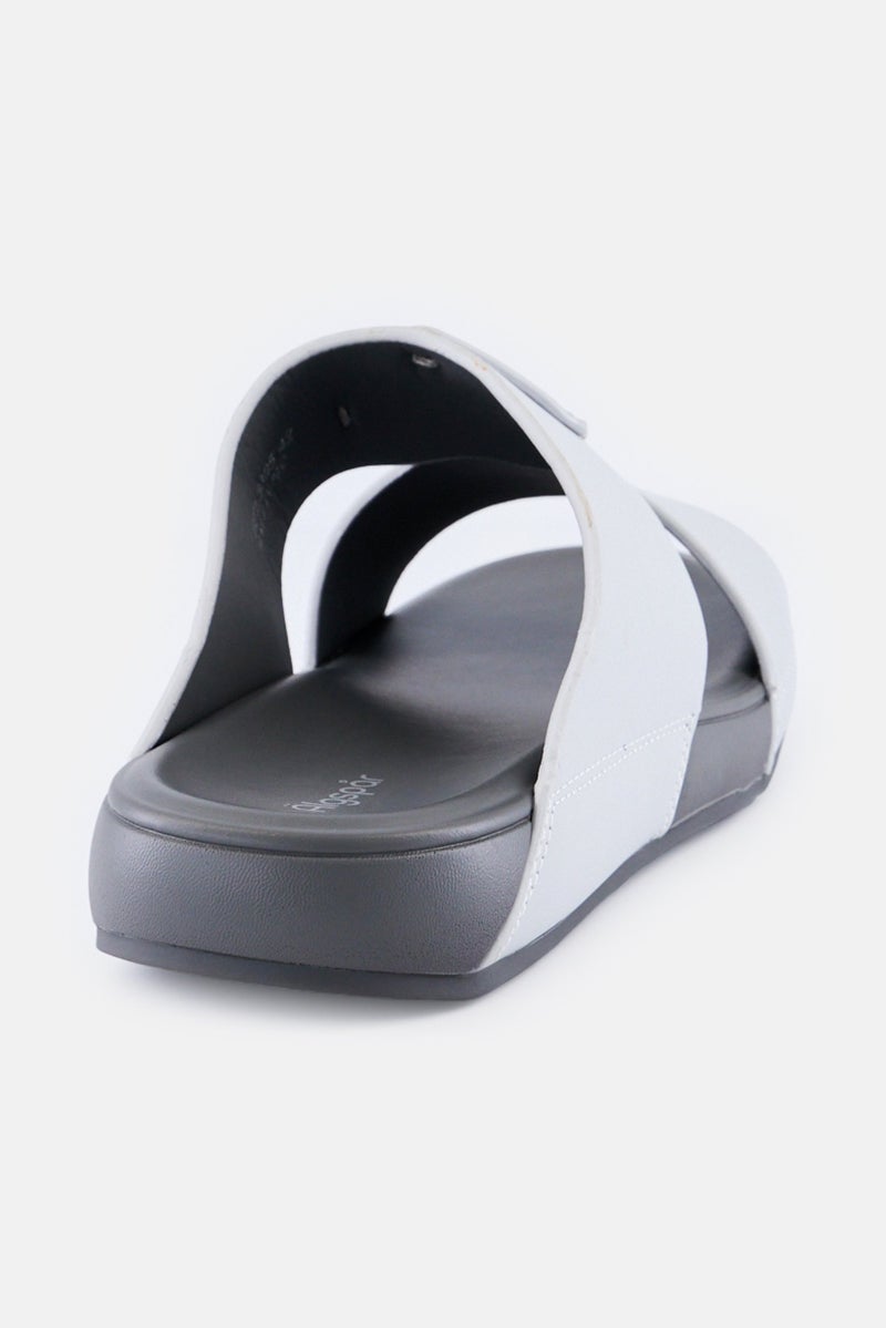 Algspar Men Slip On Arabic Sandals, Light Grey - Image 3