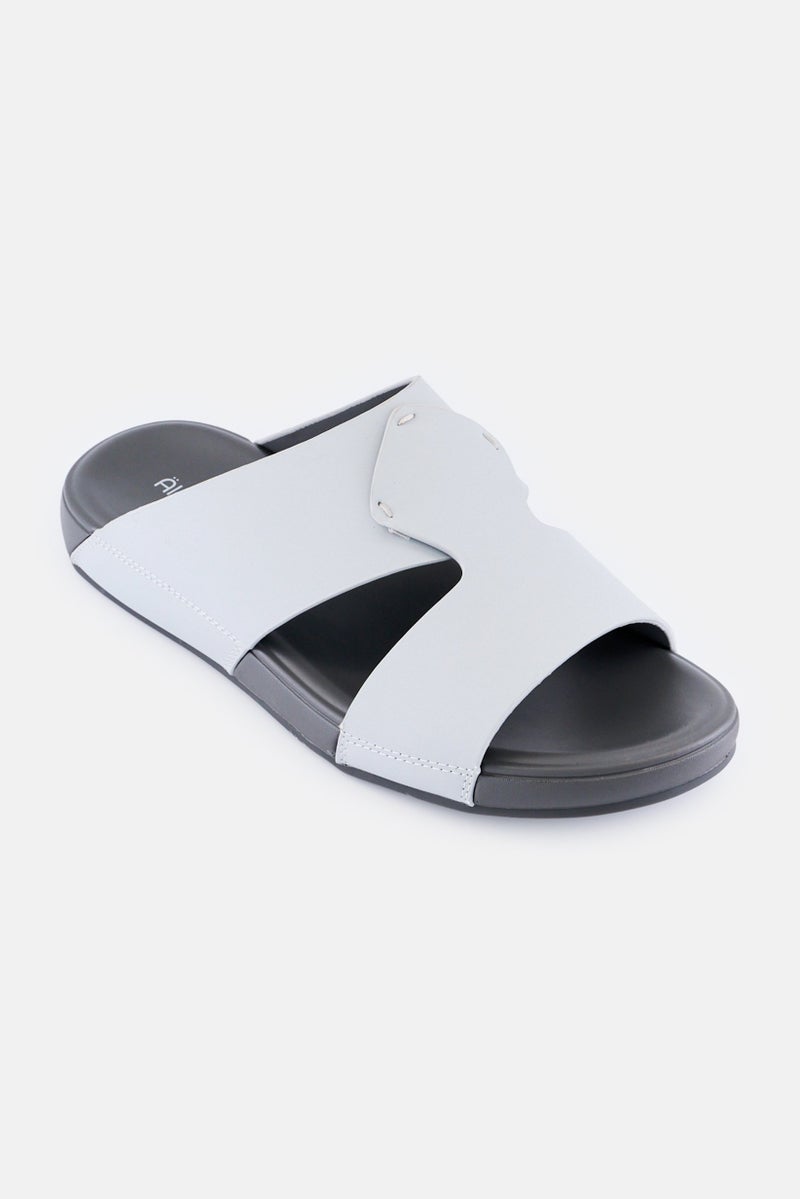 Algspar Men Slip On Arabic Sandals, Light Grey - Image 1