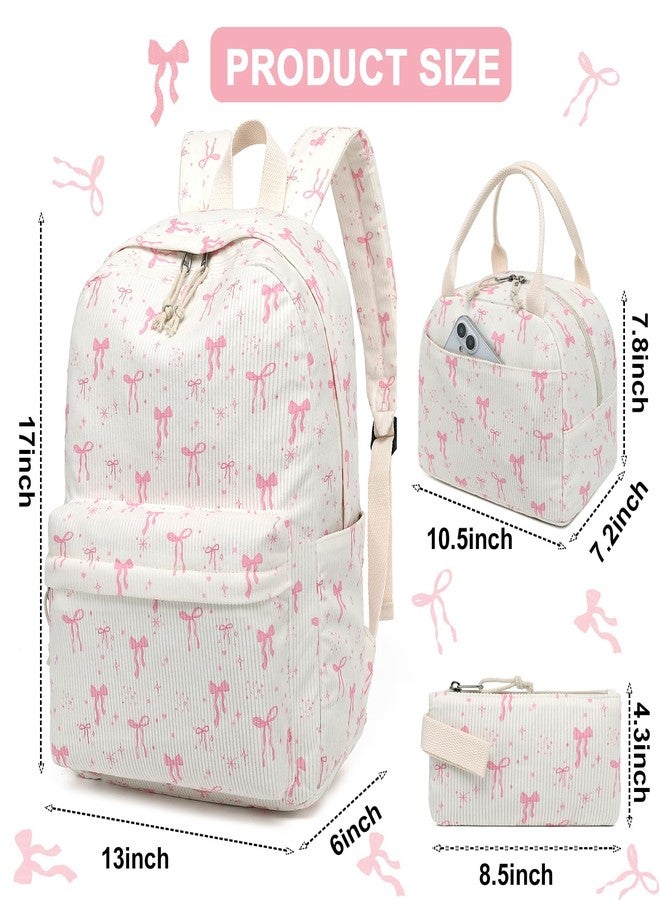 BTOOP School Backpack for Girls Kids Teens Cute School Bookbag Set with Insulated Lunch Box Pencil Case - Image 2