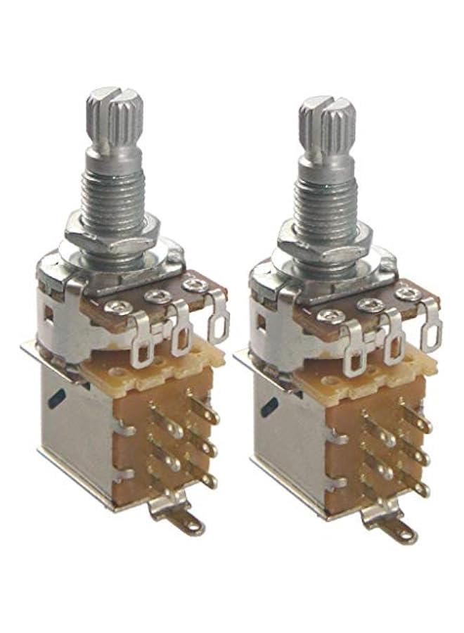 Generic 2 Pcs Push Pull Control Pots Guitar Potentiometer 18mm Long Split Shaft, A25K  - Image 1