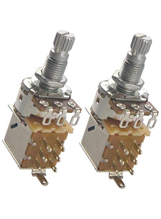 Generic 2 Pcs Push Pull Control Pots Guitar Potentiometer 18mm Long Split Shaft, A25K  - Image 2