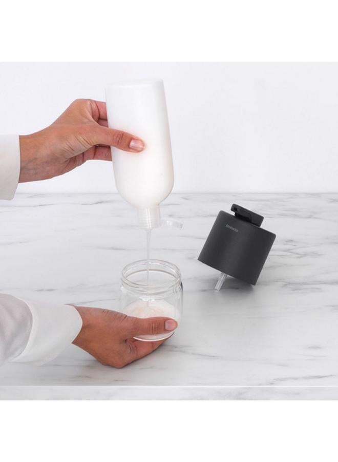 brabantia Mindset Textured Feel Non-Drip Pump Soap Dispenser Dark Grey And Clear 200Ml 303203 - Image 5