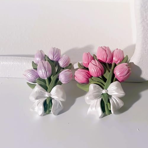 XMOX 3D 2 Pack Tulip Bouquet Candle Mold, Plant Silicone Mold, Flower Resin Mold for Soap Soy Wax Epoxy DIY Handcraft Home Ornaments Car Air Freshener Home Decoration - Image 3