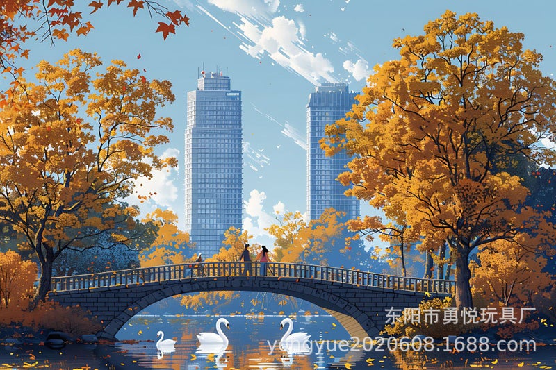 Adult Puzzle 1000 Pieces Of Children'S Toys 500 Pieces Of Landscape Animation Paper Puzzle - Image 1